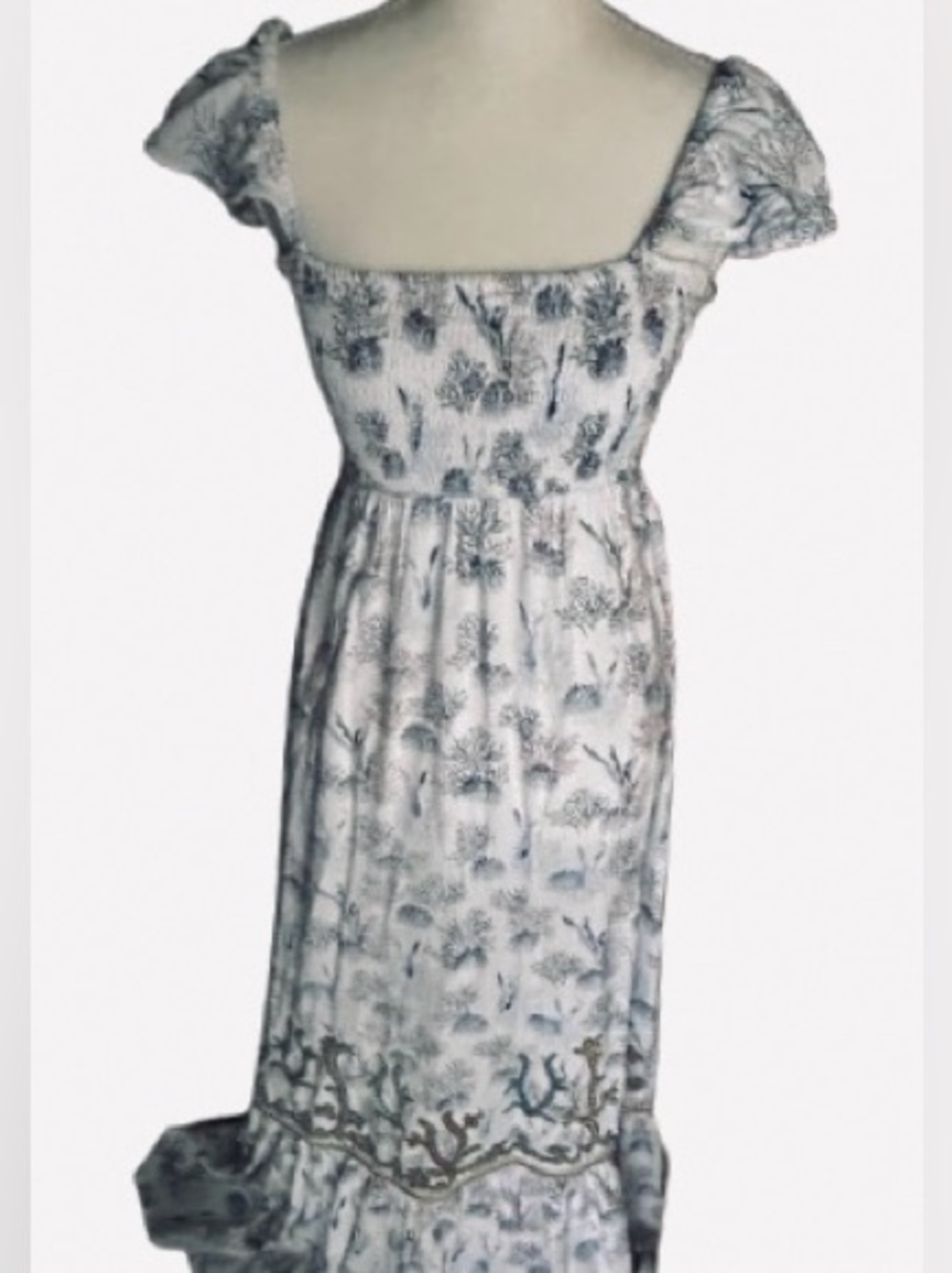 Ocean Coral SKEMO Embroidered Dress Designer Extra Small Beach Designer Resort